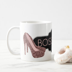 Boss Lady   Chic Silver Pink Glitter Shoes Koffiemok