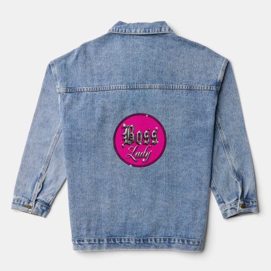 Boss Lady Classic Roze Logo Denim Jas Denim Jacket (Achterkant)