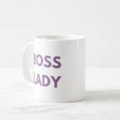 Boss Lady Coffee Mok Paarse Letters (Voorkant links)