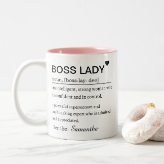 Boss Lady Definition Personalized Name  Tweekleurige Koffiemok