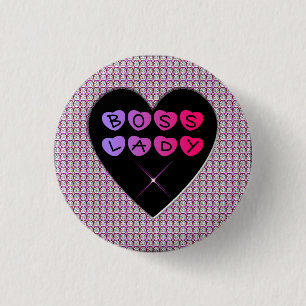 Boss Lady Diamonds en Hearts Button