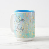 Boss Lady Gold Floral sur Pastels Mug (Devant gauche)