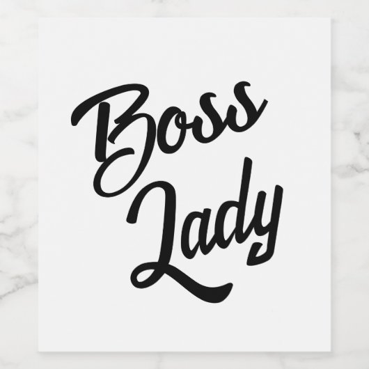"Boss Lady" Hand geletterd wijn fles label Wijn Etiket (Enkel label)