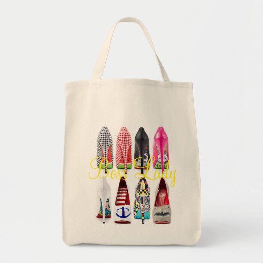Boss Lady High Hiel Shoes Grocery Tas (Voorkant)