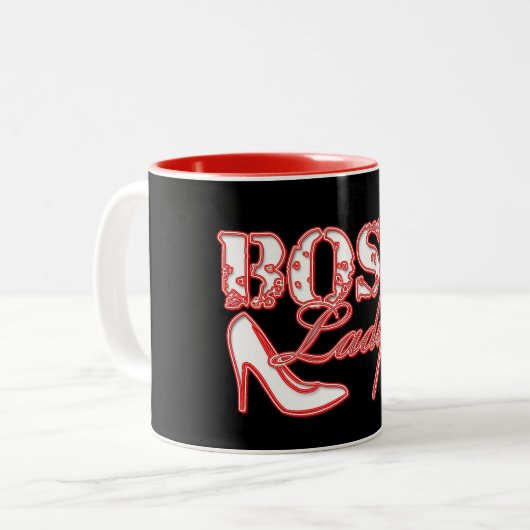 Boss Lady High Talon Mug à café à deux tons (Devant gauche)