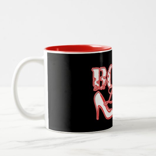 Boss Lady High Talon Mug à café à deux tons (Gauche)