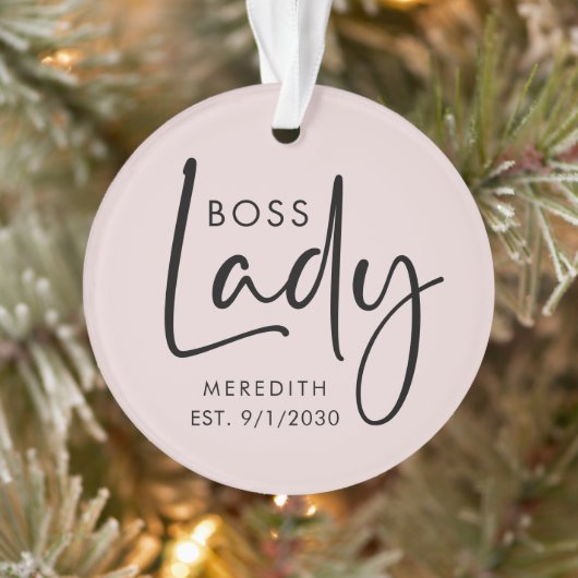 Boss Lady Logo Blush Pink Personnalisé (Arbre)