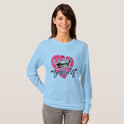 Boss Lady Long Hoeve T-shirt (Voorkant volledig)