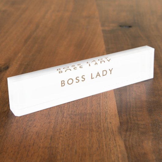 Boss Lady Minimalist Modern Naambordje (Zijkant)