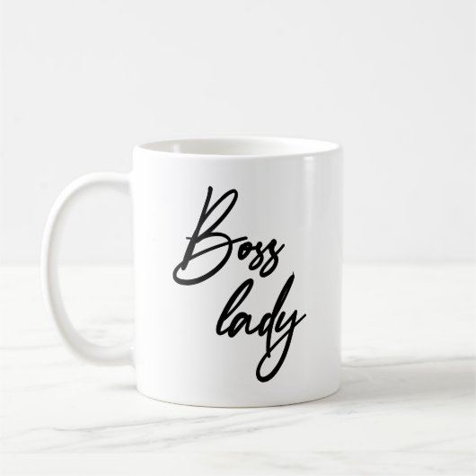 Boss Lady Modern handlettering script Koffiemok (Links)