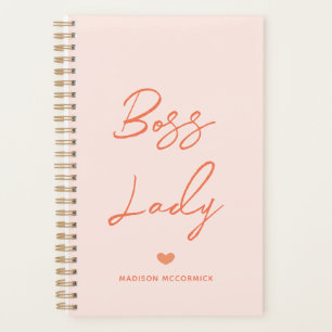 Boss Lady Modern Pastel Orange Script Personnalisé