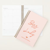 Boss Lady Modern Pastel Orange Script Personnalisé (Devant avec enveloppe)