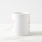 Boss Lady Modern Roze Oranje Script Gepersonalisee Koffiemok (Center)