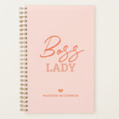 Boss Lady Moderne Rose Orange Script Personnalisé (Devant)