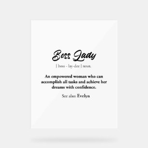 Boss Lady Mok - Empowered Woman Gift, Vertrouwen Acryl Bord