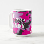 Boss Lady Pink Camo Boisson Voyage Café Mug (Devant gauche)