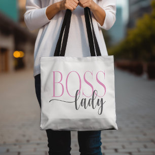 Boss Lady Pink en Grey Mousepad Draagtas
