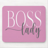 Boss Lady Pink en Grey Mousepad Muismat (Voorkant)