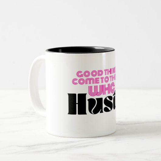 Boss Lady Pink Hustle Citer Café Mug (Devant gauche)