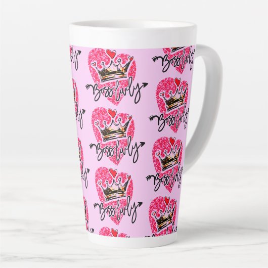 Boss Lady Pink Latte Mok (Rechterhoek)