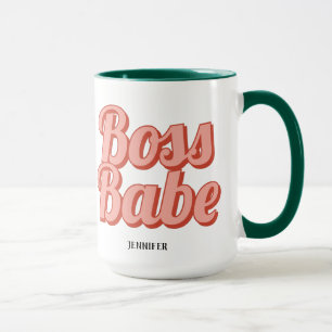 Boss Lady Retro Gepersonaliseerd naam KoffieMok Mok