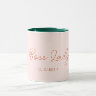 Boss Lady Retro Gepersonaliseerd naam KoffieMok Mok