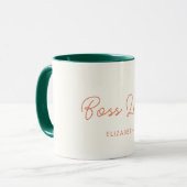 Boss Lady Retro Nom Customisé Café Mug (Devant gauche)