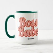 Boss Lady Retro Nom Customisé Café Mug (Gauche)