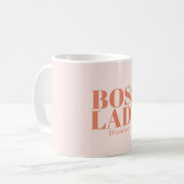 Boss Lady Retro Nom Customisé Café Mug (Devant gauche)