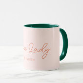 Boss Lady Retro Nom Customisé Café Mug (Devant droit)