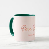 Boss Lady Retro Nom Customisé Café Mug (Devant gauche)