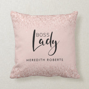 Boss Lady Roos Gold Blush Glitter - Speciaal geper Kussen
