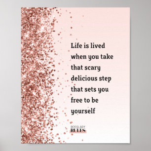 Boss Lady Roos Gold Glitter Motivatie Quote Poster