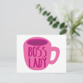 Boss Lady Roze Coffee Cup Briefkaart (Staand voorkant)