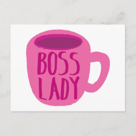 Boss Lady Roze Coffee Cup Briefkaart