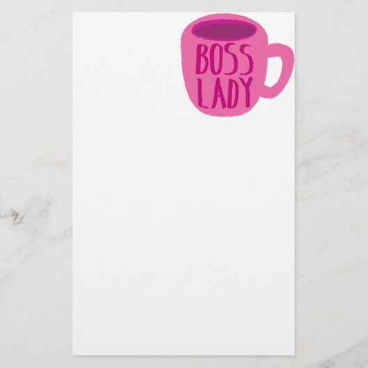 Boss Lady Roze Coffee Cup Briefpapier (Voorkant)