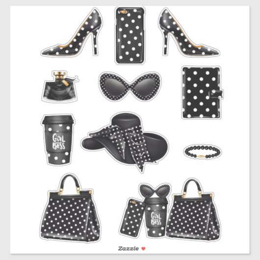 Boss Lady Sticker Decals Polk A Dot Decal Stickers (Vel)