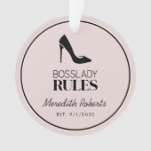 Boss Lady Stiletto Logo Blush gepersonaliseerd Ornament (voorkant)