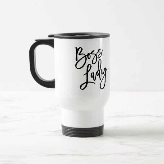 Boss Lady Trendy Lettering Reisbeker (Links)