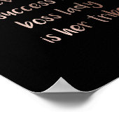 Boss Lady Tribe Roos Gold Typografie Citaat Black Poster (Hoek)
