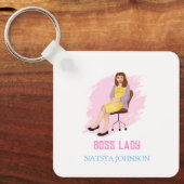 Boss Lady Unique Leuke Elegant Sleutelhanger (Voorkant)
