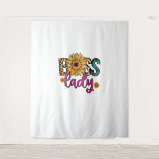 Boss Lady Zonnebloem Luipaard Koe Print Empowering Wandkleed