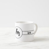 Boss Lady zwarte kat op witte achtergrond Espresso Kop (Voorkant rechts)