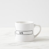 Boss Lady zwarte kat op witte achtergrond Espresso Kop (Rechts)