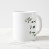 Boss Mama Floral, roze en grijze Canvas tas Extra Grote Beker (Voorkant rechts)