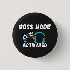 Boss Mode Activated Gamer  Ronde Button 3,2 Cm