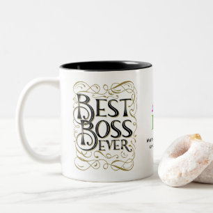BOSS-MOK - DANK JE BOSS beste baas ooit Tweekleurige Koffiemok
