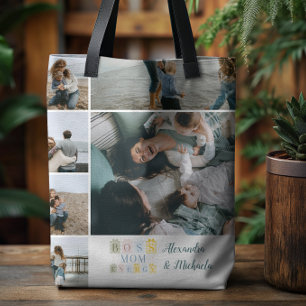 Boss Mom Energie Plaid Fotocollage Draagtas