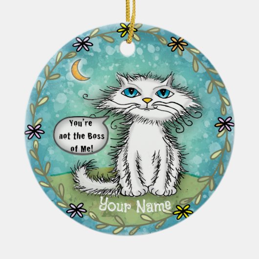 Boss of Me Scraggles Cat Keramisch Ornament (Voorkant)