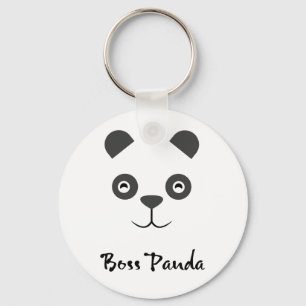 Boss Panda Button Sleutelhanger
